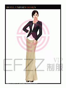 酒店西餐廳咨客制服設計圖375