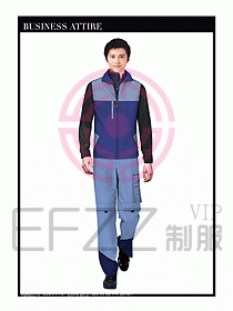 工程服馬夾服裝效果圖026