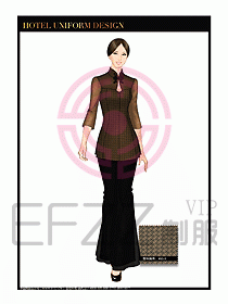 酒店服裝中餐服務員制服1392