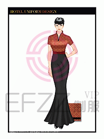 酒店餐廳咨客制服設計圖672