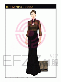 酒店餐廳咨客制服設計圖675