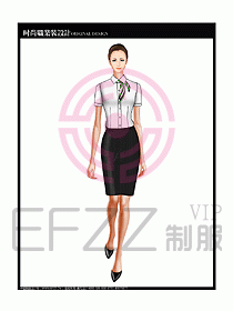 女職業裝短袖襯衫設計圖186