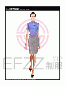 女職業裝短袖襯衫設計圖193