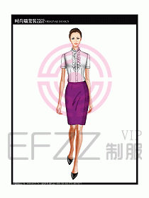 女職業裝短袖襯衫設計圖219