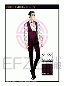 酒店西餐服務員制服設計1013