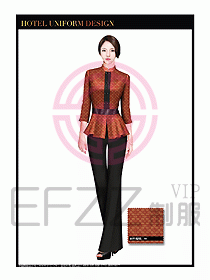 酒店服裝中餐服務員制服設計1402