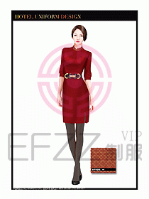 酒店服裝中餐服務員制服設計1407