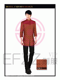 酒店服裝中餐服務員制服設計1408