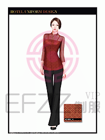 酒店服裝中餐服務員制服設計1409