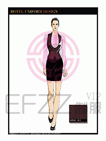 酒店服裝中餐服務員制服設計1424