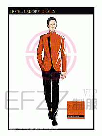 酒店服裝中餐服務員制服設計1430