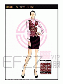 酒店服裝中餐服務員制服設計1439