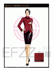 酒店服裝中餐服務員制服設計1442