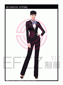 職業(yè)空姐裝制服設(shè)計圖494