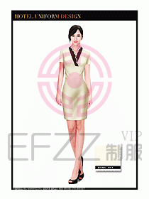 餐飲服務(wù)員茶藝師制服設(shè)計1467