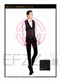 酒店西餐服務員制服設計1040
