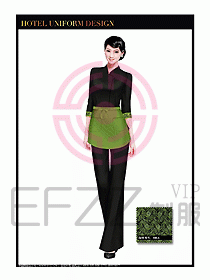 酒店中餐服務員制服設計1493
