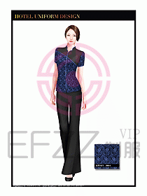 酒店中餐服務員制服設計1499