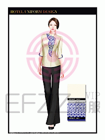 酒店中餐服務員制服設計1508
