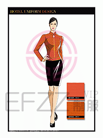 酒店中餐服務員制服設計1533