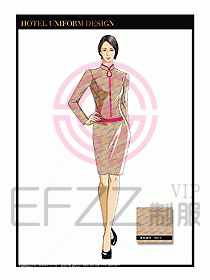 酒店中餐服務員制服設計1534