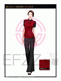 酒店中餐服務員制服設計1541