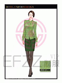 酒店中餐服務員制服設計1548