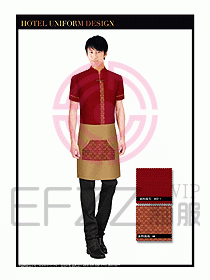 酒店中餐服務員制服設計1554
