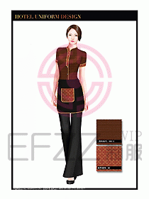 酒店中餐服務員制服設計1557
