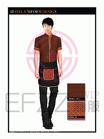 酒店中餐服務員制服設計1556