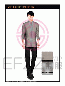 酒店中餐服務員制服設計1560