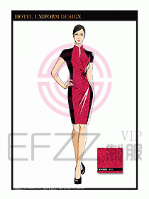 酒店中餐服務員制服設計1598