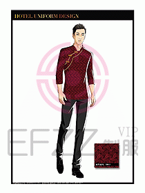 酒店中餐服務員制服設計1600