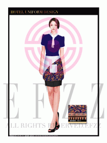 酒店中餐服務員制服設計1640