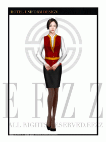 酒店中餐服務員制服設計1657