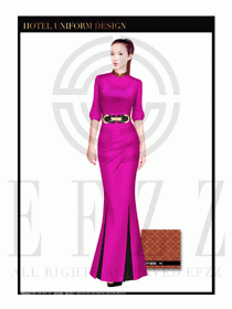 酒店中餐廳迎賓制服設計圖694