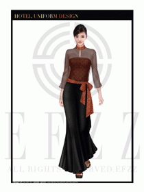 酒店中餐廳迎賓制服設計圖703