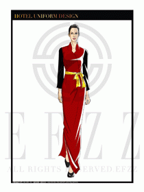 酒店中餐廳迎賓制服設計圖722