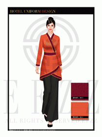 酒店中餐廳迎賓制服設計圖726