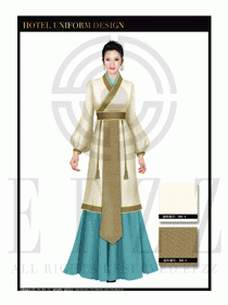 酒店中餐廳迎賓制服設計圖727