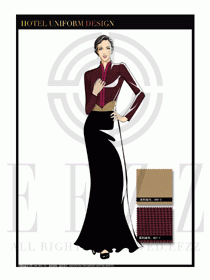 酒店中餐廳迎賓制服設計圖732