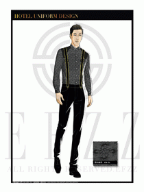 酒店西餐服務員制服設計1105
