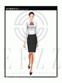 女時尚職業裝長袖襯衫設計圖156