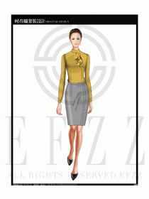 女時尚職業(yè)裝長袖襯衫設計圖153