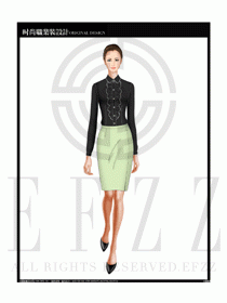 女時尚職業裝長袖襯衫設計圖159