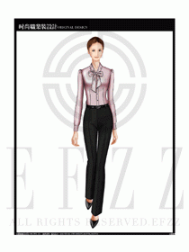 女時尚職業裝長袖襯衫設計圖174