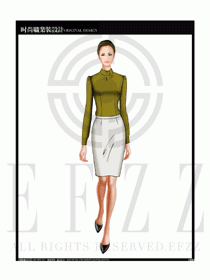 女時尚職業(yè)裝長袖襯衫設計圖181
