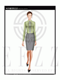 女時尚職業裝長袖襯衫設計圖157