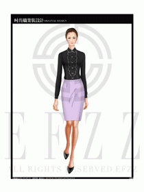 女時尚職業裝長袖襯衫設計圖160