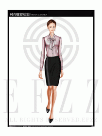 女時尚職業裝長袖襯衫設計圖173